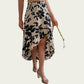 Floral Print High-Low Skirt with Elegant Asymmetrical Hem and Flattering Fit
