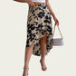 Floral Print High-Low Skirt with Elegant Asymmetrical Hem and Flattering Fit