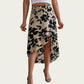 Floral Print High-Low Skirt with Elegant Asymmetrical Hem and Flattering Fit