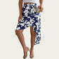 Floral Print High-Low Skirt with Elegant Asymmetrical Hem and Flattering Fit