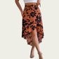 Floral Print High-Low Skirt with Elegant Asymmetrical Hem and Flattering Fit