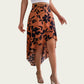 Floral Print High-Low Skirt with Elegant Asymmetrical Hem and Flattering Fit