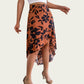 Floral Print High-Low Skirt with Elegant Asymmetrical Hem and Flattering Fit