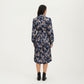Paisley Print Pleated Shirt Dress with Tie Waist and Long Sleeves for a Flattering Fit
