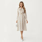 Polka Dot Long Sleeve Dress with Bow Tie Neckline