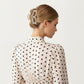 Polka Dot Long Sleeve Dress with Bow Tie Neckline