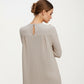 Long Sleeve Pleated Dress with Vertical Stripes