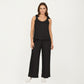 Sleeveless Wide Leg Jumpsuit with Tie Shoulder Straps Relaxed Fit Silhouette and Flowing Pants