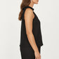 Sleeveless Wide Leg Jumpsuit with Tie Shoulder Straps Relaxed Fit Silhouette and Flowing Pants
