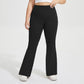 High Waist Flare Leggings with Wide Waistband Stretch Fit and Subtle Bootcut Silhouette