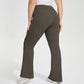 High Waist Flare Leggings with Wide Waistband Stretch Fit and Subtle Bootcut Silhouette