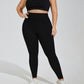 High Waist Stretch Leggings with Wide Waistband Smooth Compression Fit and Full Length Silhouette