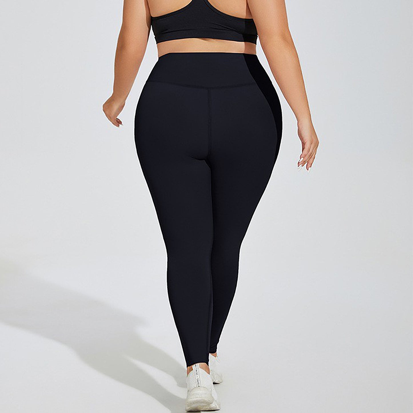 High Waist Stretch Leggings with Wide Waistband Smooth Compression Fit and Full Length Silhouette