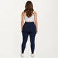 High Waist Stretch Leggings with Wide Waistband Smooth Compression Fit and Full Length Silhouette