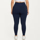 High Waist Stretch Leggings with Wide Waistband Smooth Compression Fit and Full Length Silhouette
