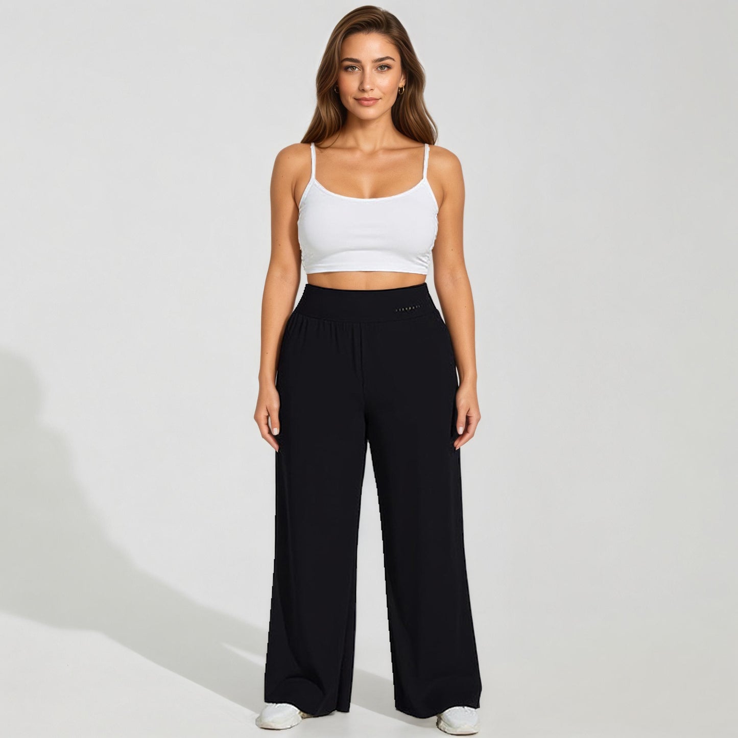 High Waist Wide Leg Lounge Pants with Soft Stretch Fabric Relaxed Fit and Flowing Full Length Design
