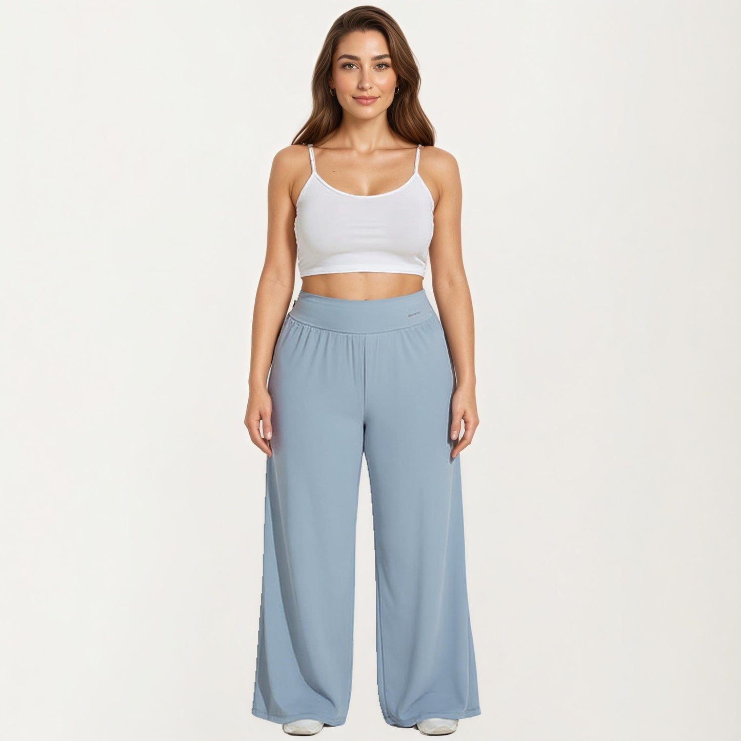 High Waist Wide Leg Lounge Pants with Soft Stretch Fabric Relaxed Fit and Flowing Full Length Design
