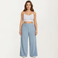 High Waist Wide Leg Lounge Pants with Soft Stretch Fabric Relaxed Fit and Flowing Full Length Design