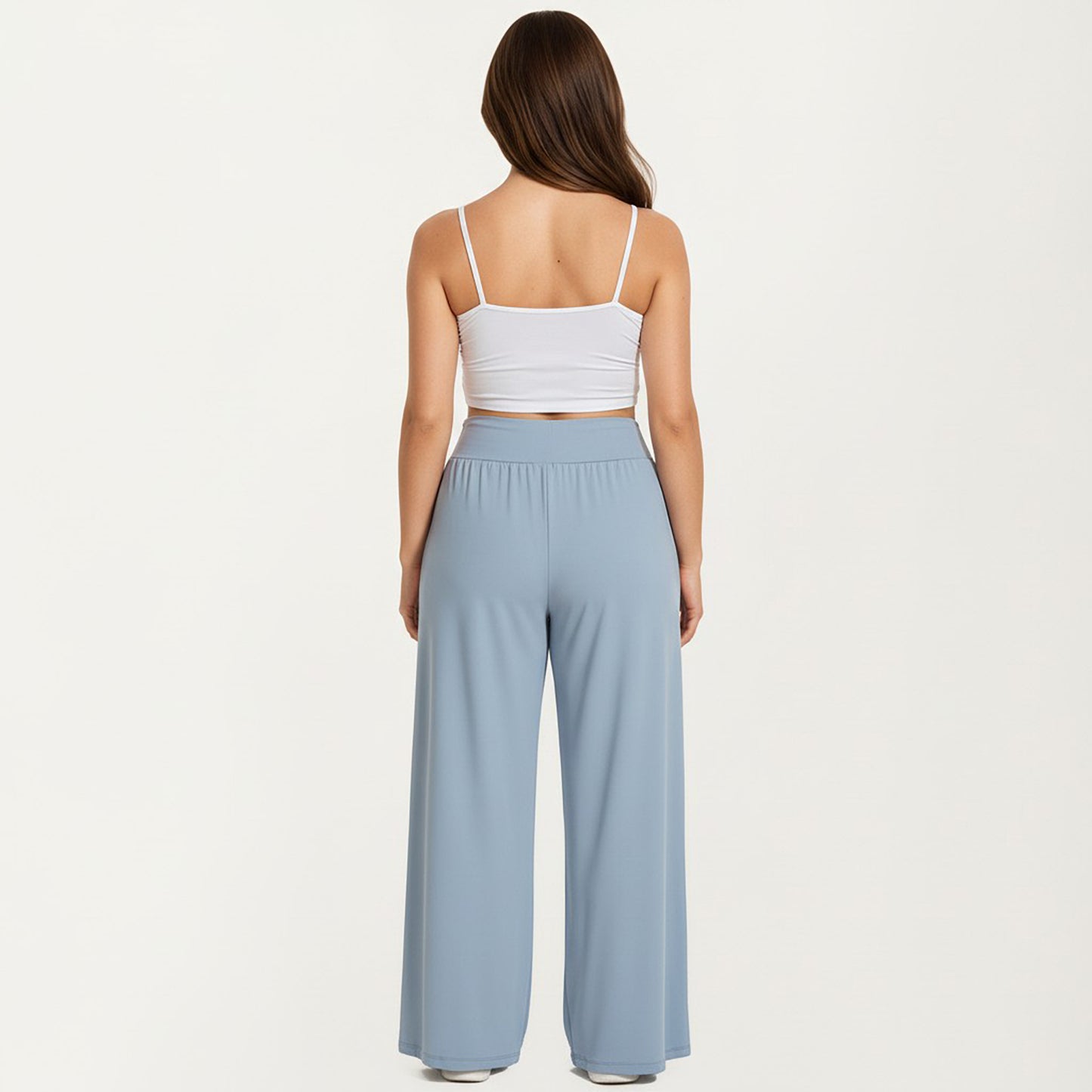 High Waist Wide Leg Lounge Pants with Soft Stretch Fabric Relaxed Fit and Flowing Full Length Design