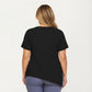 Short Sleeve Asymmetrical Hem Top with Side Ruched Detail Soft Stretch Fabric and Flattering Relaxed Fit