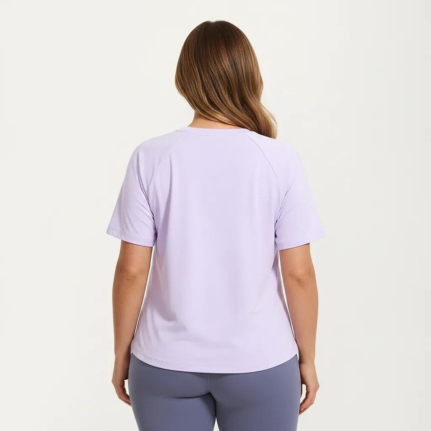 Short Sleeve Asymmetrical Hem Top with Side Ruched Detail Soft Stretch Fabric and Flattering Relaxed Fit