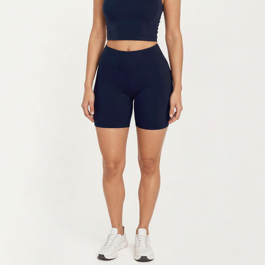 High Waist Bike Shorts with Smooth Stretch Fabric Supportive Fit and Mid Length Design