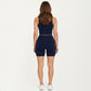 High Waist Bike Shorts with Smooth Stretch Fabric Supportive Fit and Mid Length Design