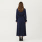 Long Sleeve Midi Dress with Keyhole Neckline Elastic Waist and Flowy A Line Skirt