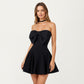 Strapless Mini Dress with Statement Bow Front and Flared Skirt Silhouette