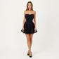 Strapless Mini Dress with Statement Bow Front and Flared Skirt Silhouette
