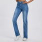 Straight Leg Fleece Lined Denim Jeans with Mid Rise Fit and Soft Interior