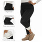 Plus Size High Waist Fleece Lined Leggings with Smooth Stretch Fabric and Full Length Fit