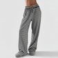 2-Piece Set Long Sleeve Striped Pajama Top and Relaxed Fit Lounge Pants with Soft Stretch Fabric