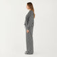 2-Piece Set Long Sleeve Striped Pajama Top and Relaxed Fit Lounge Pants with Soft Stretch Fabric