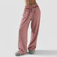 2-Piece Set Long Sleeve Striped Pajama Top and Relaxed Fit Lounge Pants with Soft Stretch Fabric