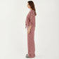 2-Piece Set Long Sleeve Striped Pajama Top and Relaxed Fit Lounge Pants with Soft Stretch Fabric