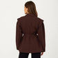 Long Sleeve Tailored Blazer with Tie Waist and Structured Lapel