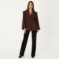 Long Sleeve Tailored Blazer with Tie Waist and Structured Lapel