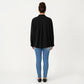 Plus Size Long Sleeve Blouse with Lace Trim Detail Relaxed Fit Soft Draped Fabric