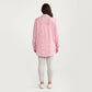 Plus Size Bow Print Long Sleeve Button Down Shirt with Relaxed Fit and Soft Fabric