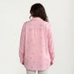 Plus Size Bow Print Long Sleeve Button Down Shirt with Relaxed Fit and Soft Fabric