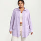 Plus Size Bow Print Long Sleeve Button Down Shirt with Relaxed Fit and Soft Fabric