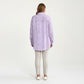 Plus Size Bow Print Long Sleeve Button Down Shirt with Relaxed Fit and Soft Fabric