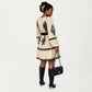 Plus Size Long Sleeve Printed Mini Dress with Elastic Waist Detail