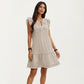 Sleeveless Ruffle Mini Dress with Tie Neck Detail and Tiered Hem