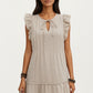 Sleeveless Ruffle Mini Dress with Tie Neck Detail and Tiered Hem
