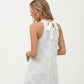 Halter Neck Lace A Line Dress with Scalloped Hem Detail