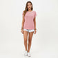 Short Sleeve Knit Top with Contrast Trim Crew Neck and Relaxed Fit