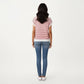 Striped Knit Cap Sleeve Top with Ribbed Trim and Relaxed Fit