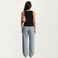 Sleeveless Knit Button Front Top with Contrast Trim Detail